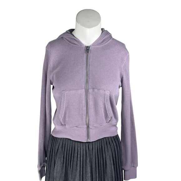 TNA Tops - Artizia Tna Thermal Hoodie Women's XS Purple Crop Long Sleeve Full Zip